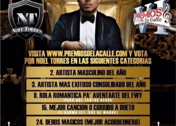 Noel Torres gana seis nominaciones en «Premios De La Calle 2014»
