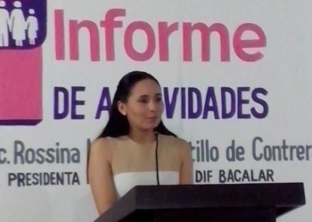 Rinde Rossina Castillo de Contreras 1er Informe de Actividades al frente del DIF Bacalar