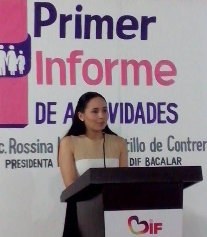 Rinde Rossina Castillo de Contreras 1er Informe de Actividades al frente del DIF Bacalar