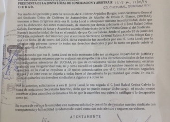 Taxistas disidentes del SUCHAA promoverán ante la  (JLCyA) se retome el recurso de impugnación