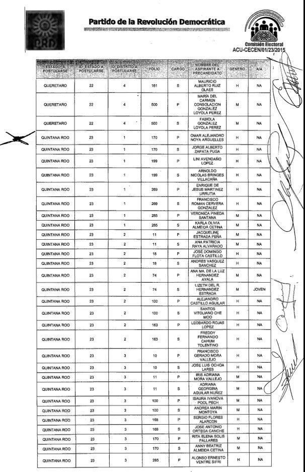 Definen lista de precandidatos del PRD a diputaciones federales.