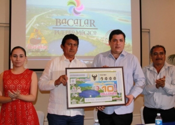 Bacalar exhibe su belleza en  todo el país en Billetes de la Lotería Nacional