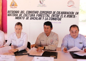 Ayuntamiento de Bacalar refrenda su convenio con la CONAFOR
