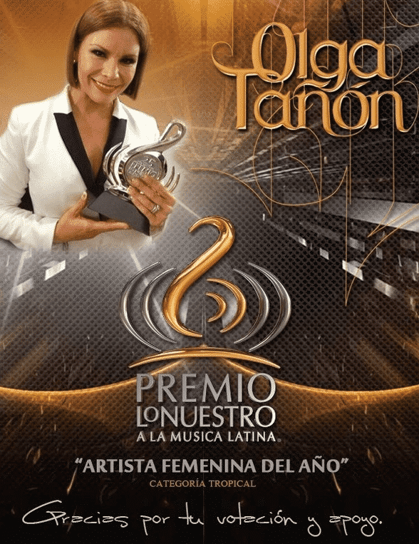 Olga Tañón la artista femenina con más «premio lo nuestro» obtenidos en la historia