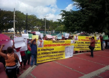 Antorchistas toman las calles de Cancún