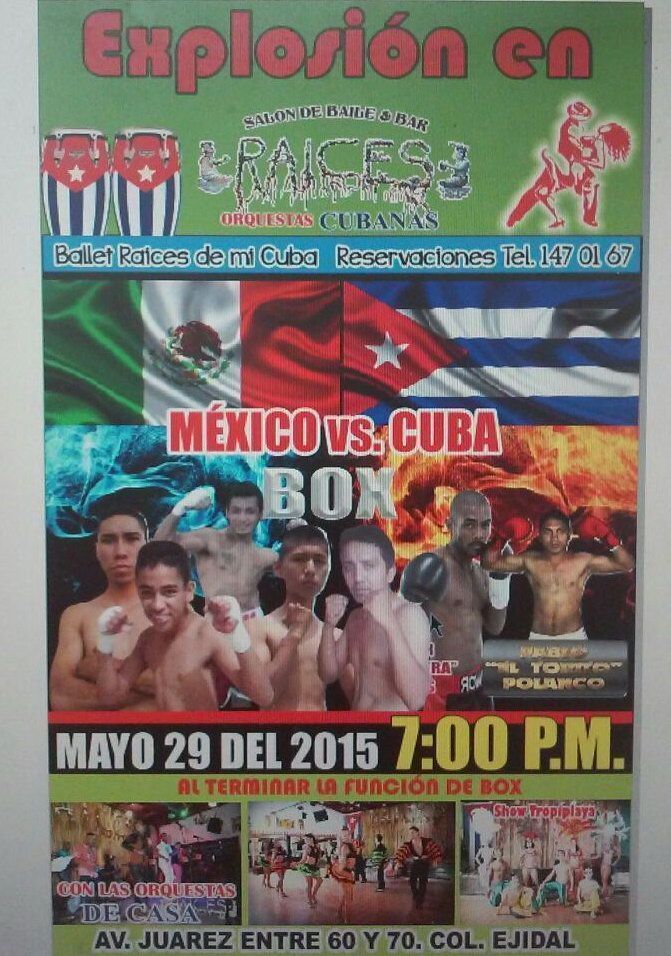 Magna velada boxística “México Vs. Cuba” en el Salón Raíces de Playa del Carmen