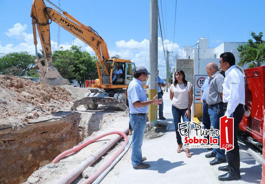 Supervisa CAPA obras de sustitución de colector de aguas residuales