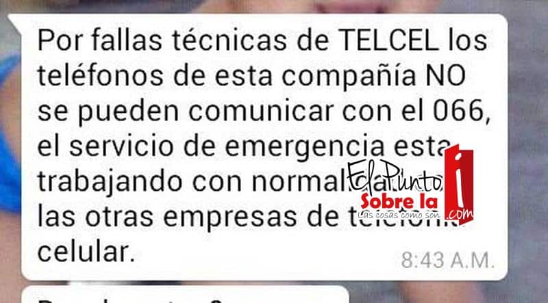 Compañías telefónicas dejan sin numero de emergencias a Chetumal