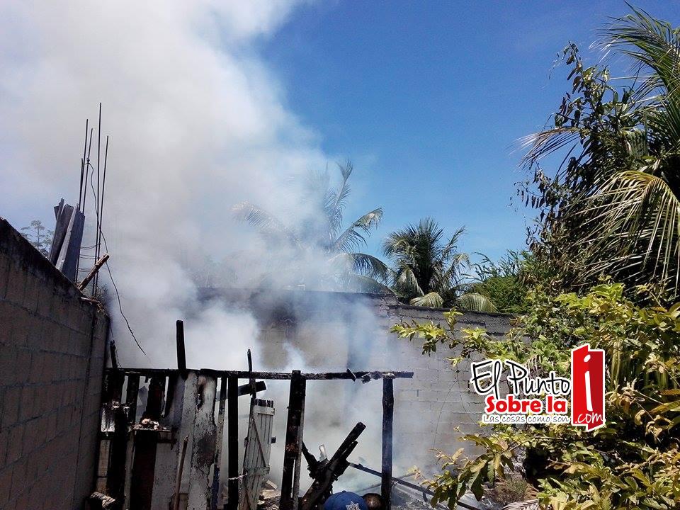 Incendio en la colonia Zazil-Ha