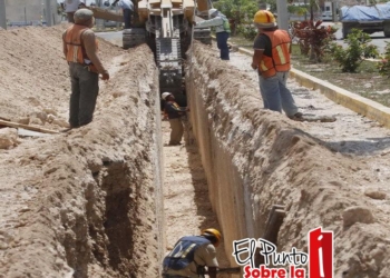 Avanza construcción del colector de aguas residuales “El Cielo”