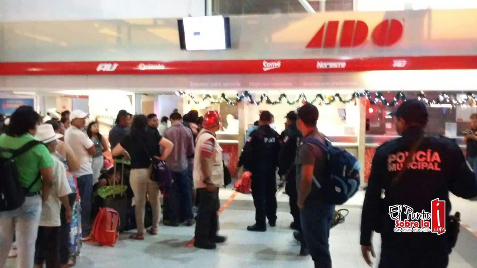 Asaltan terminal ADO en Cancún