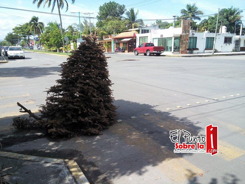 Chetumaleños adornan sus baches y alcantarillas abiertas