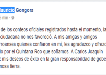 Reconoce Mauricio Góngora triunfo de Carlos Joaquin