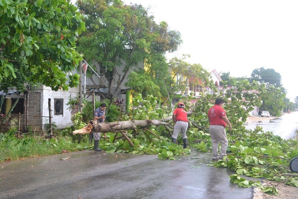 Lluvia y ventarrones azotan la capital de la Zona Maya