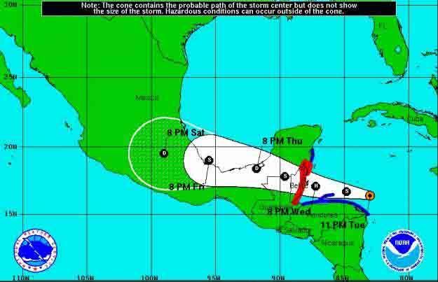 Alerta amarilla Sur y Centro del Estado de Quintana Roo