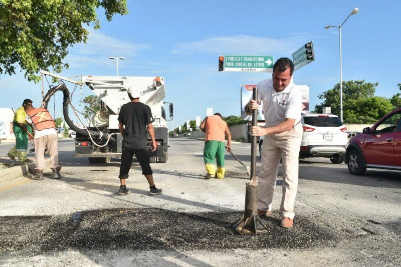 Inicia programa de bacheo en Solidaridad