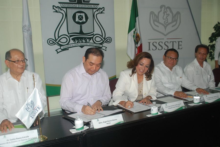 Firman convenios de colaboración ISSSTE y la UQROO