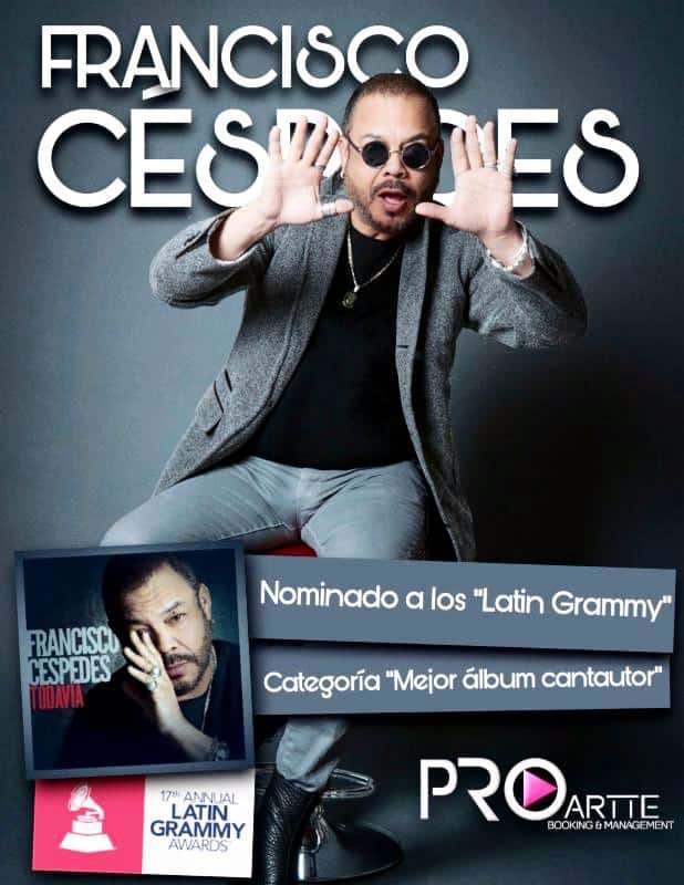Francisco Céspedes Nominado a los Latin Grammys