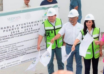 Laura Fernández pone en marcha la construcción y mejoramiento de pozos de absorción en Puerto Morelos y Leona Vicario