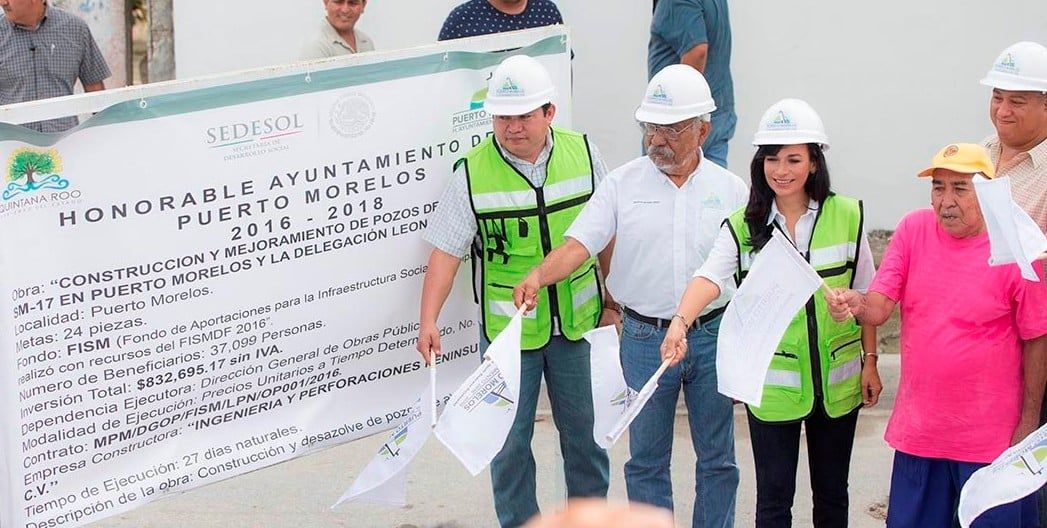 Laura Fernández pone en marcha la construcción y mejoramiento de pozos de absorción en Puerto Morelos y Leona Vicario