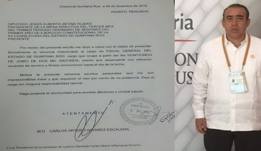 Fiscal General del Estado entrega su renuncia ante el Congreso