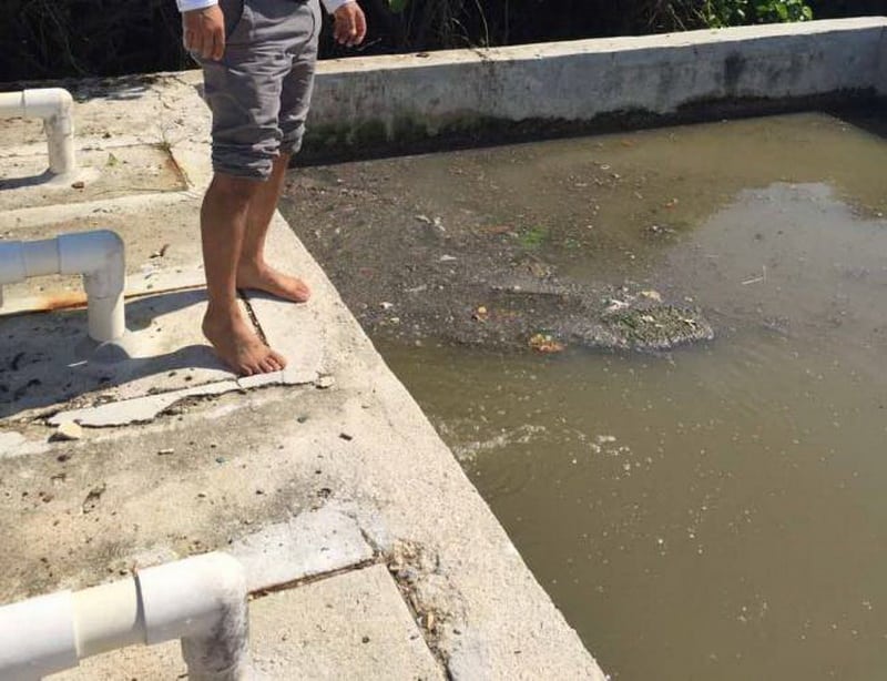 Colapsado, drenaje sanitario de Holbox