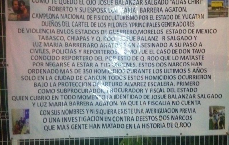 Narcomanta exhibe a ex Fiscal de Q. Roo como protector de la delincuencia organizada