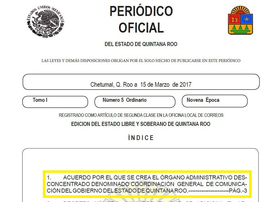 Desaparece la Unidad Vocero del Gobierno del Estado