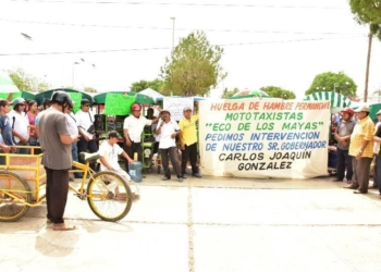 Moto taxistas de JMM hacen huelga de hambre, piden que SINTRA les deje trabajar