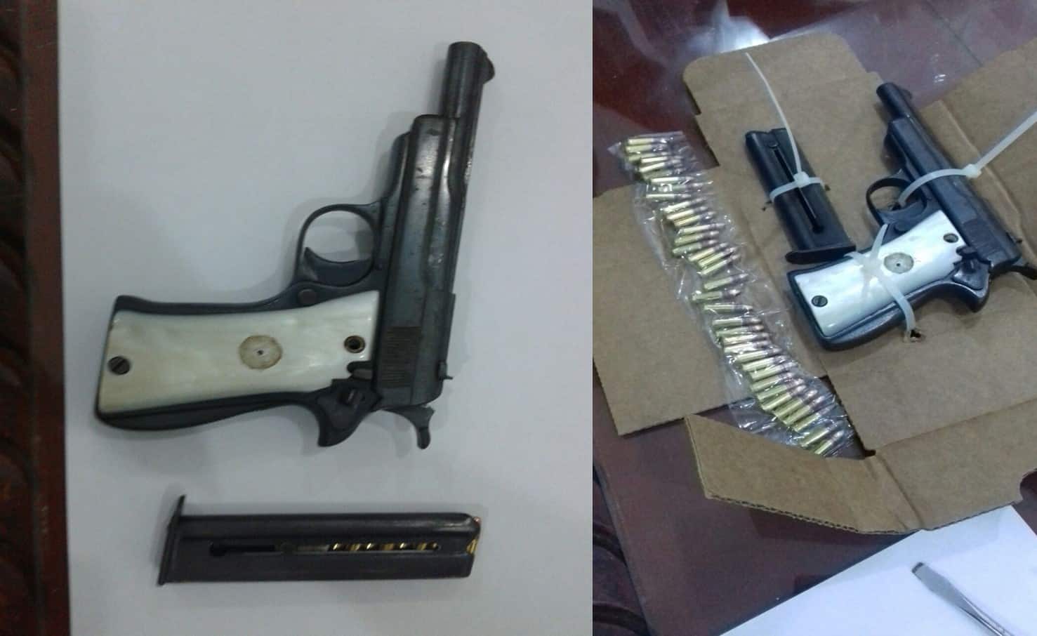 Policía municipal detienen a pistolero
