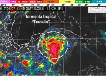 Actualización de trayectoria de la tormenta tropical “Franklin”