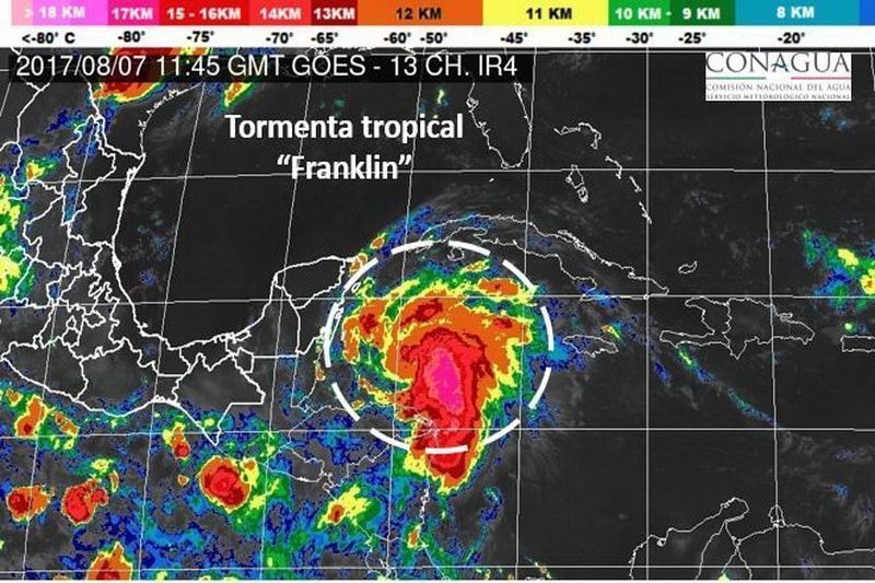 Actualización de trayectoria de la tormenta tropical “Franklin”