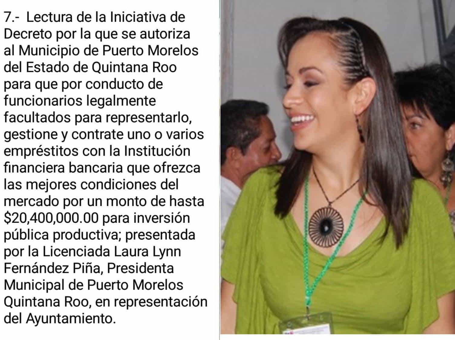 Voraz, pretende Laura Fernández endeudar al municipio más joven de Quintana Roo