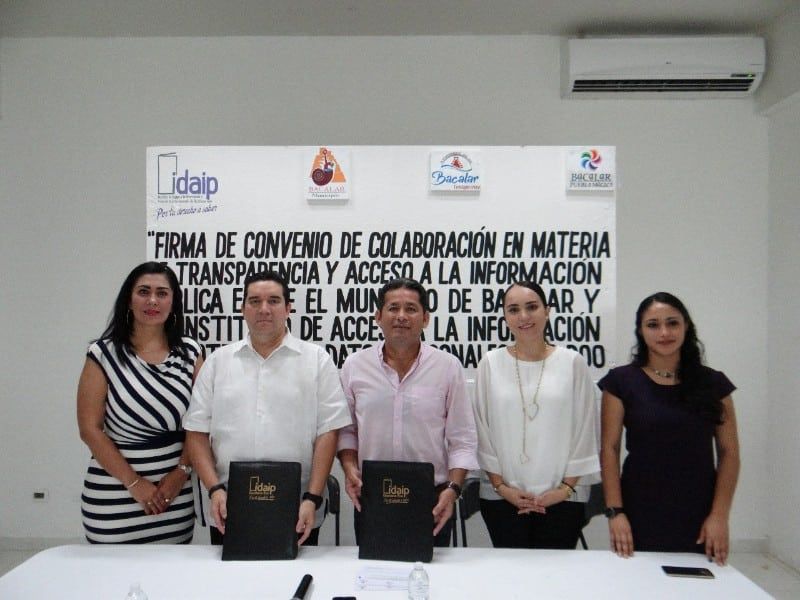 Firma Bacalar convenio con el IDAIPQROO; se suma a la transparencia