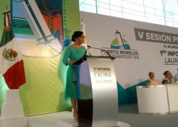 Laura Fernández, presenta su 1er. Informe de Gobierno como presidenta de Puerto Morelos