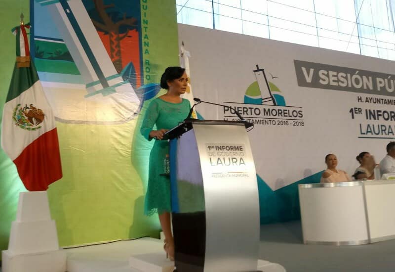 Laura Fernández, presenta su 1er. Informe de Gobierno como presidenta de Puerto Morelos