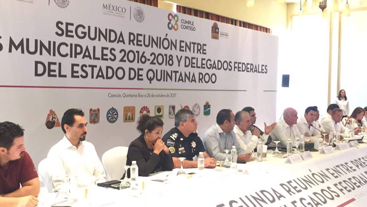 Participa Alcalde de JMM en 2da Reunión de Presidentes Municipales y Delegados Federales de Q. Roo