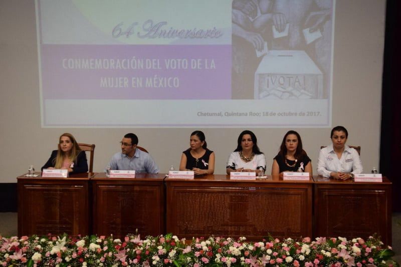 El TEQROO y el IEQROO conmemoran el 64 Aniversario del Voto de la Mujer en México