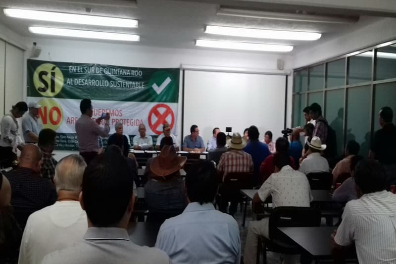 Ejidatarios, no cesan en su lucha contra creación de una ANP en el sur de Q. Roo