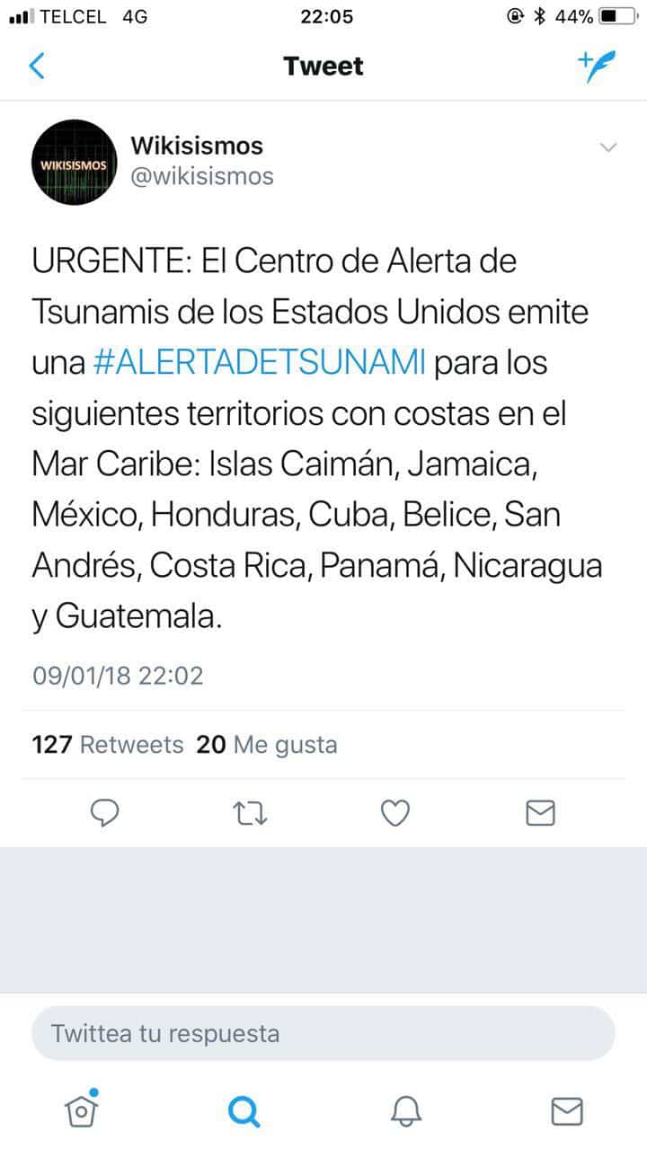 Costas de Quintana Roo, bajo alerta de Tsunami