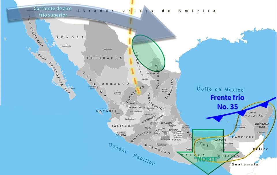 Descenderá la temperatura por frente frío número 35