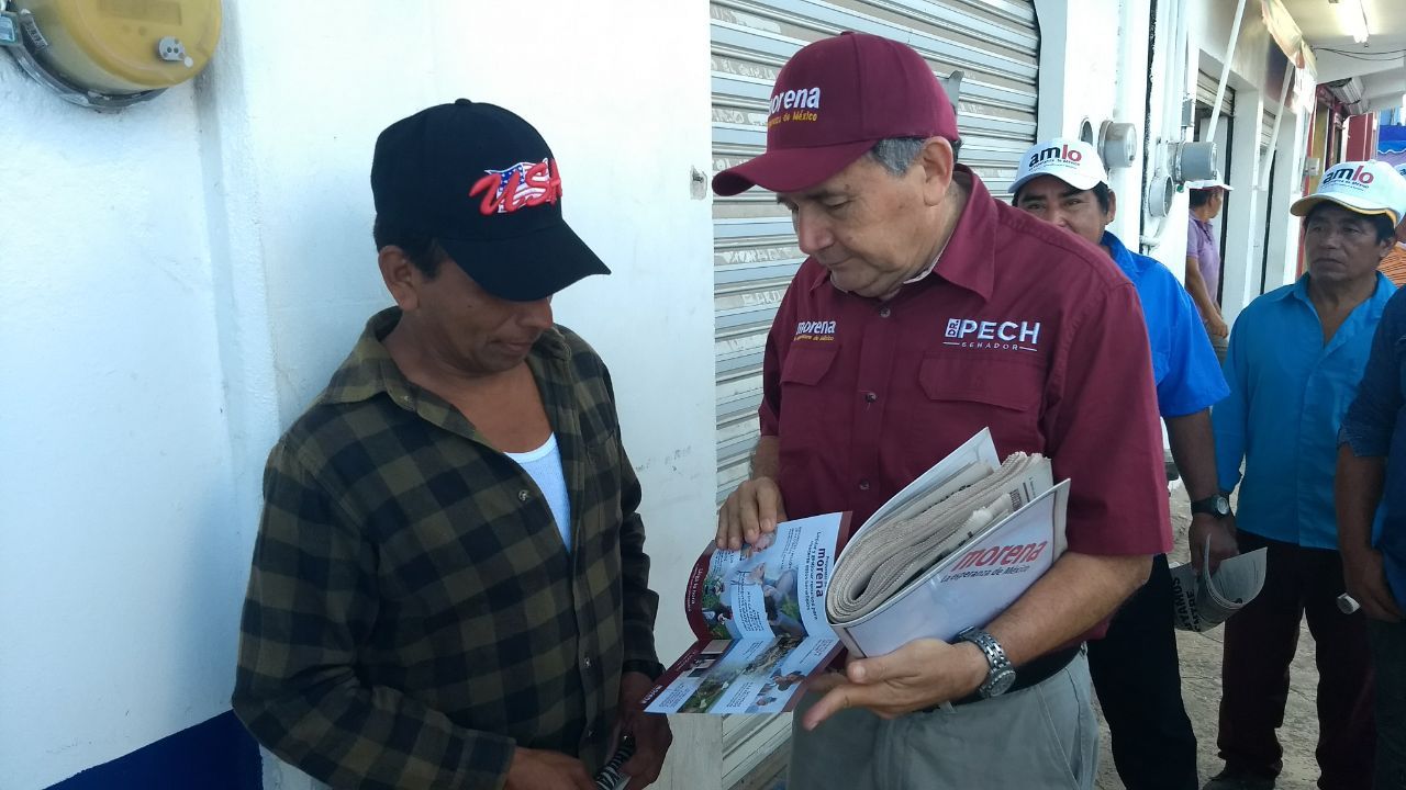 Candidato de Morena recorre JMM. Pide a la ciudadanía no dejarse engañar ni vender el voto