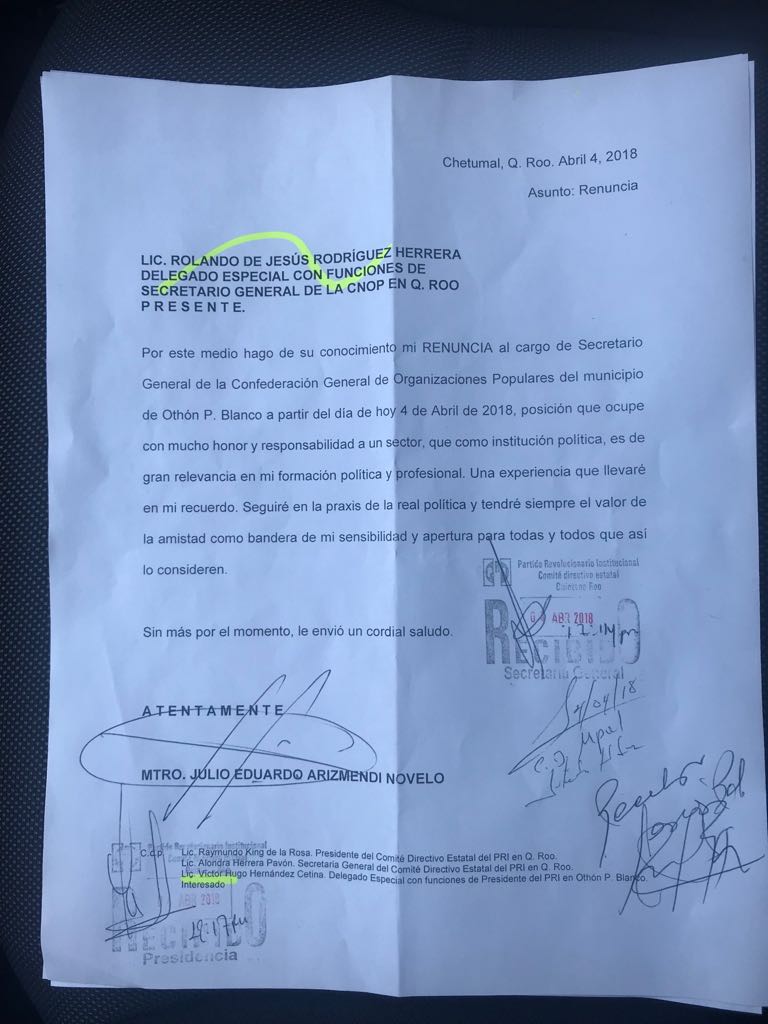 Declina Dirigente de la CNOP en OPB, va por un cargo de elección popular