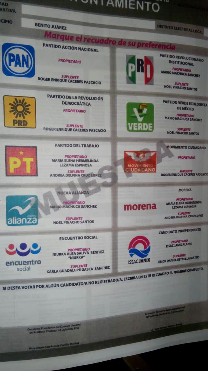 Aprueba IEQROO diseño de boletas electorales