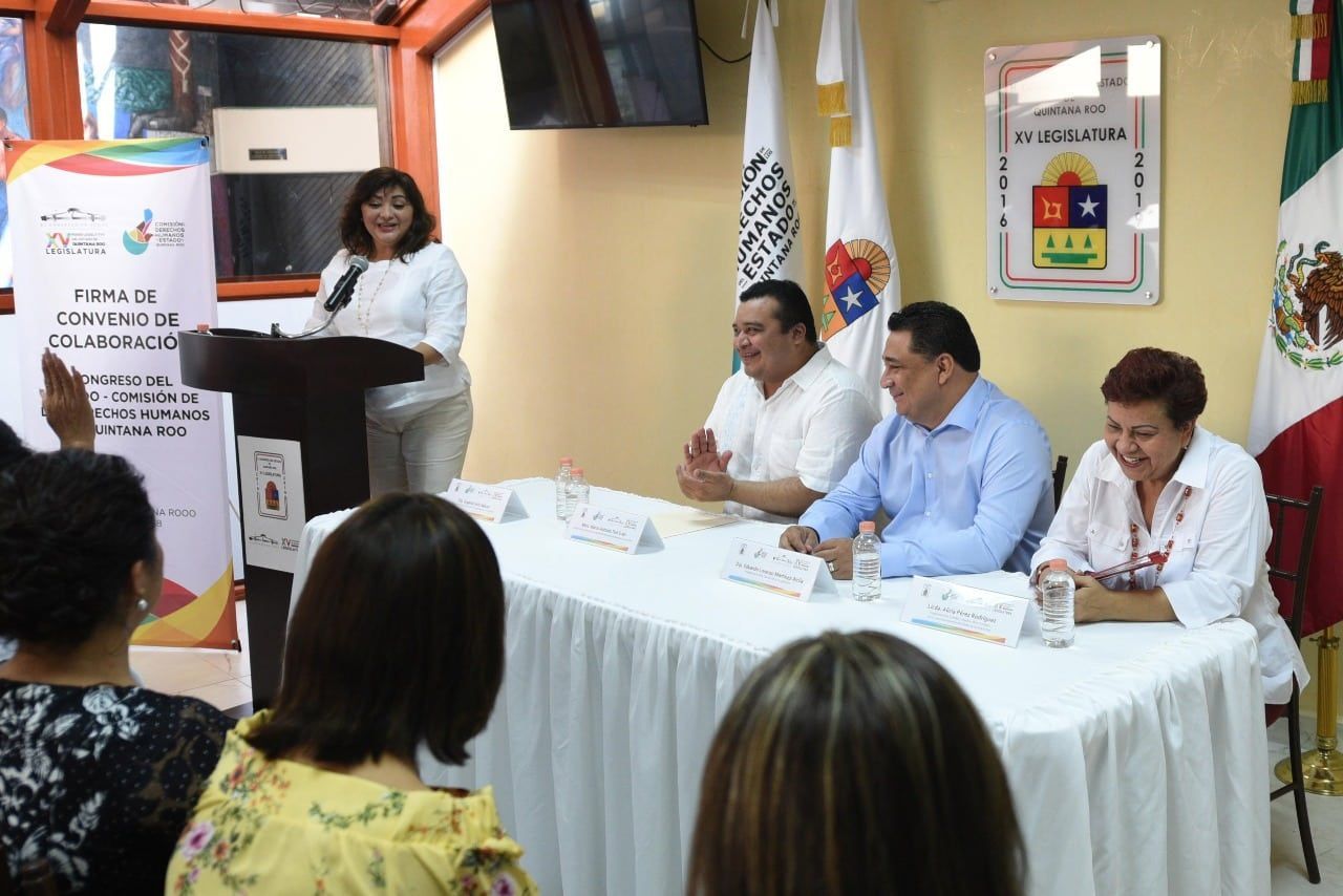 Firman Congreso y CDHEQROO convenio de colaboración