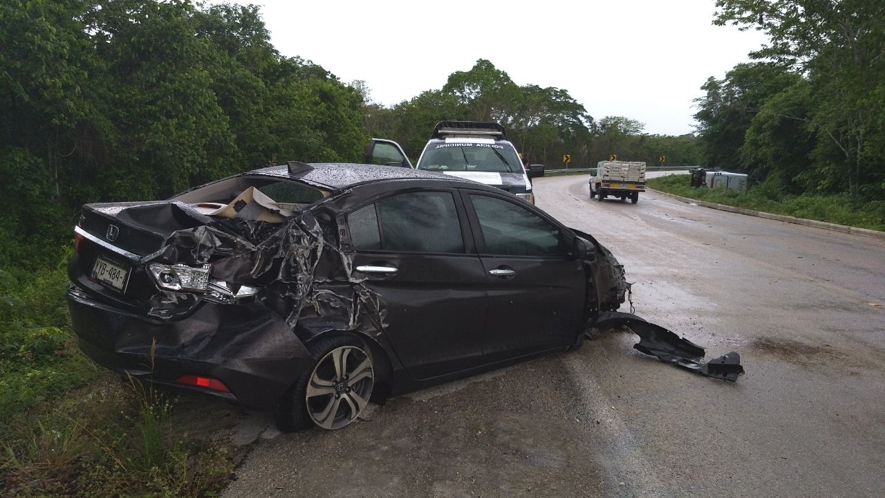 Curvas del Diablo, cobran triple accidente en el tramo Polyuc-Morelos