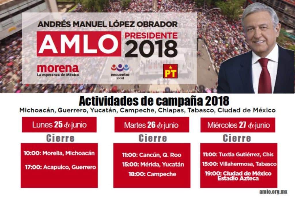 AMLO cerrará campaña en Cancún