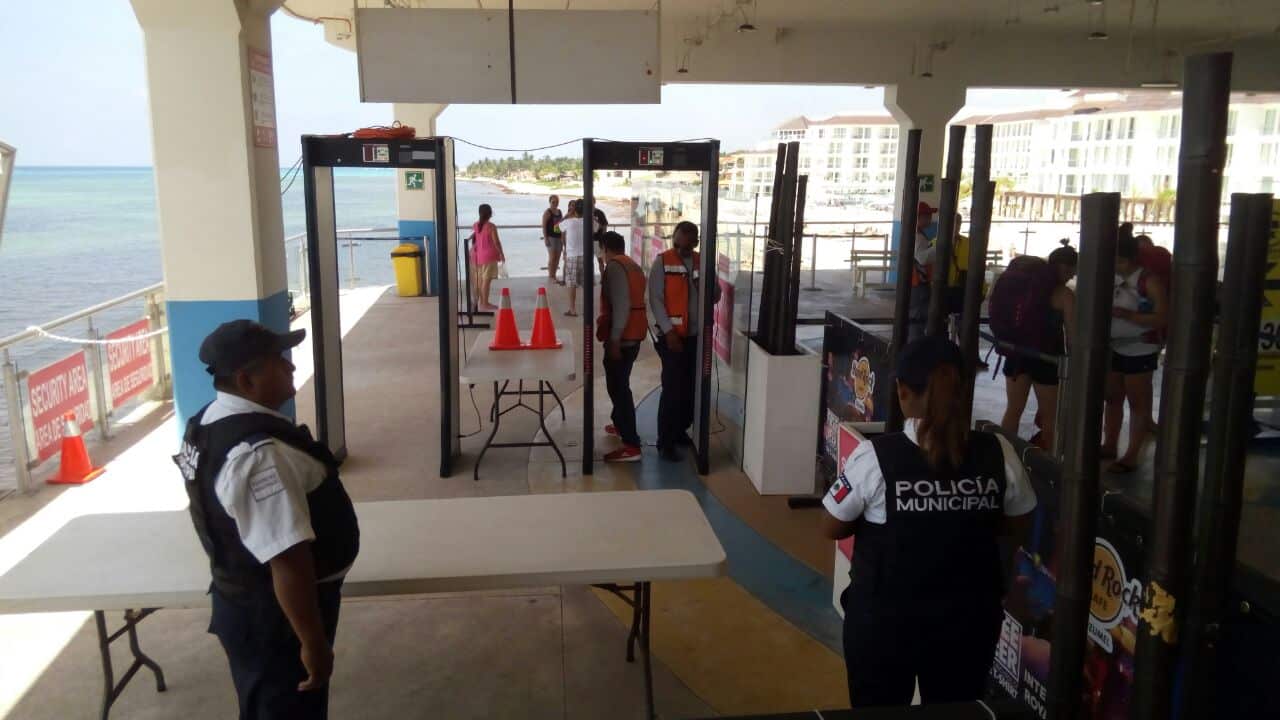 Arcos de seguridad mejoran vigilancia en terminal marítima de Playa del Carmen