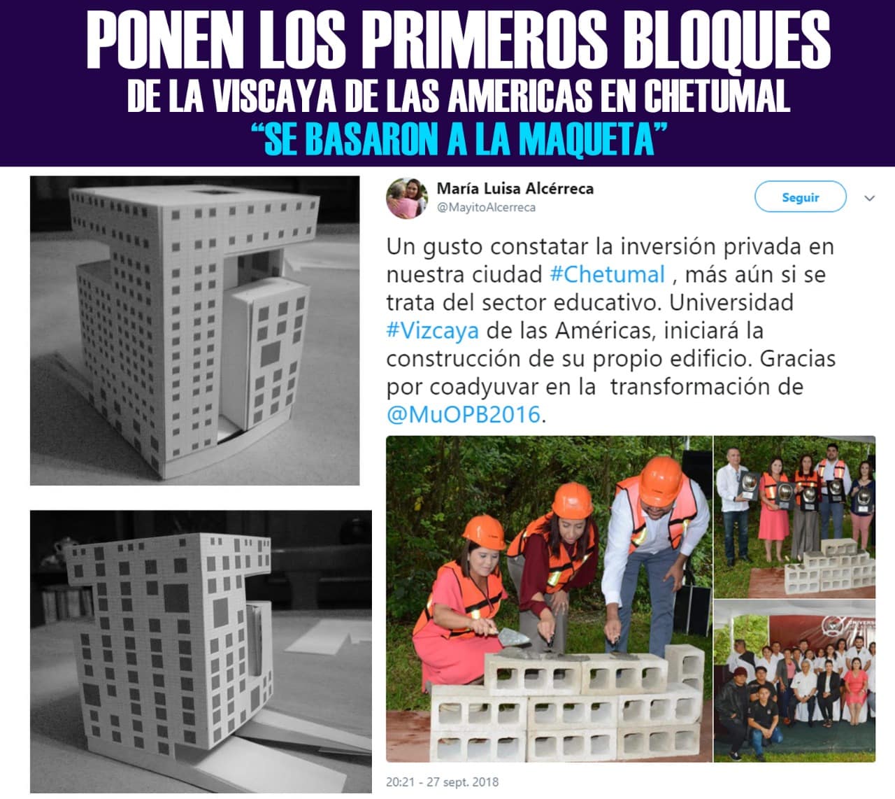 Ponen los primeros bloques de la Vizcaya de las Américas en Chetumal