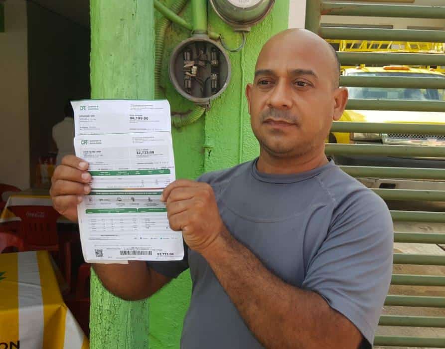 Cobro excesivo de la CFE a comerciante en José María Morelos